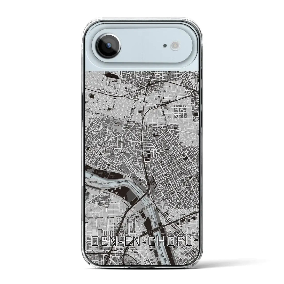 【田園調布（東京都）】地図柄iPhoneケース（クリアタイプ）モノトーン・iPhone 17 Pro Max 用
