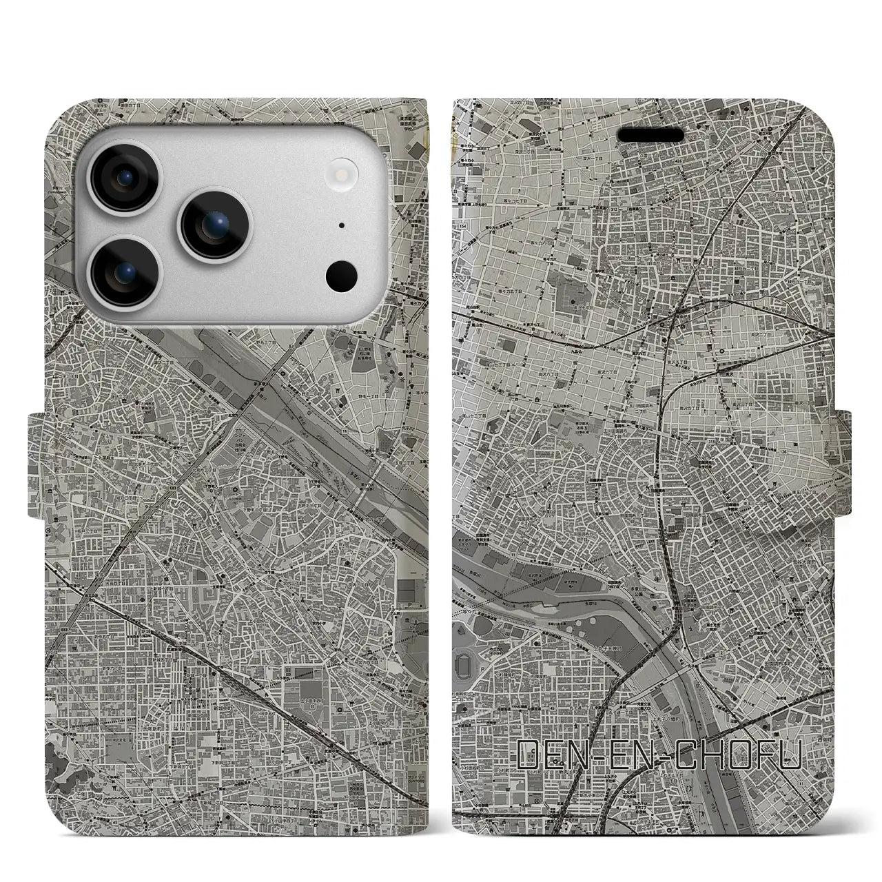 【田園調布（東京都）】地図柄iPhoneケース（手帳タイプ）