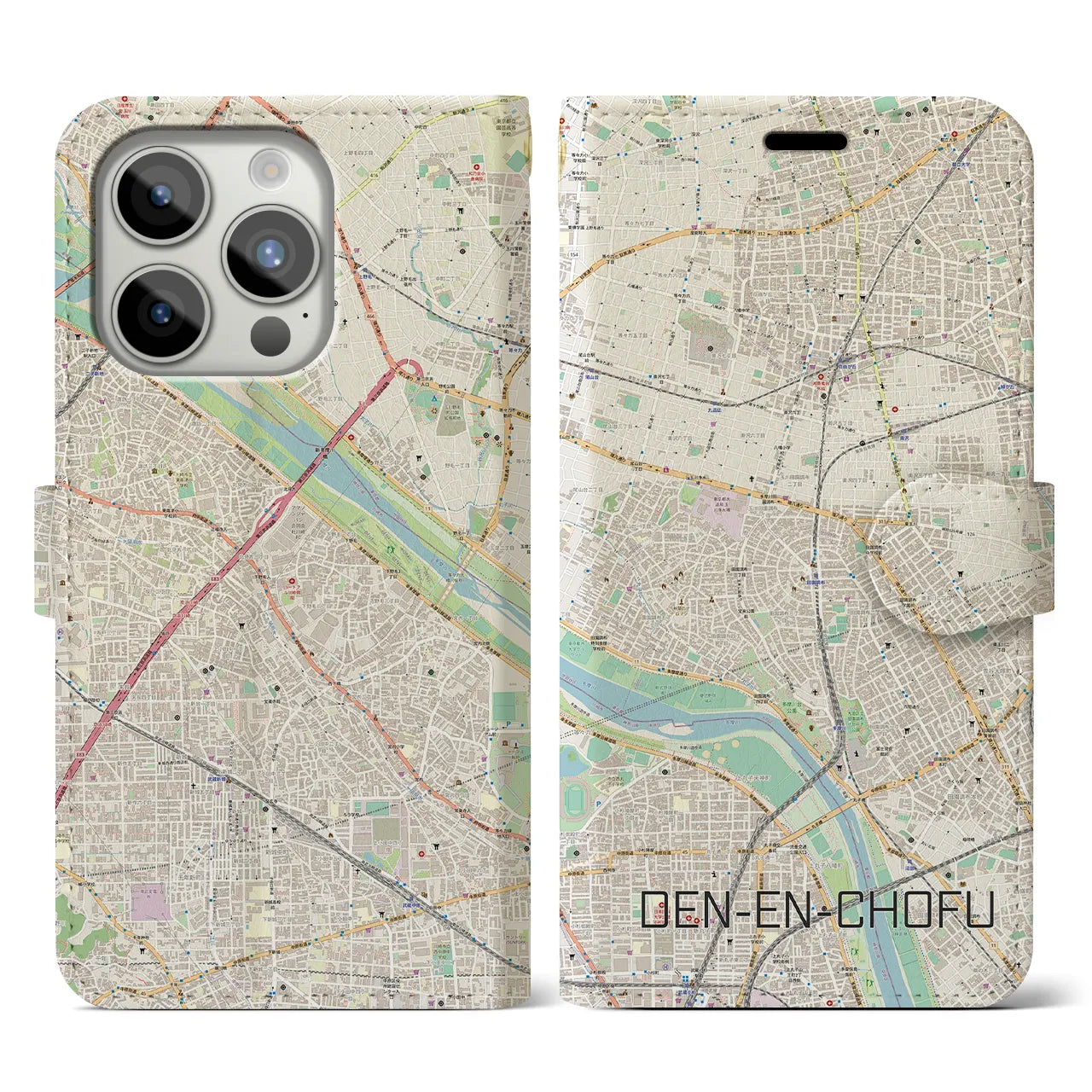 【田園調布（東京都）】地図柄iPhoneケース（手帳タイプ）