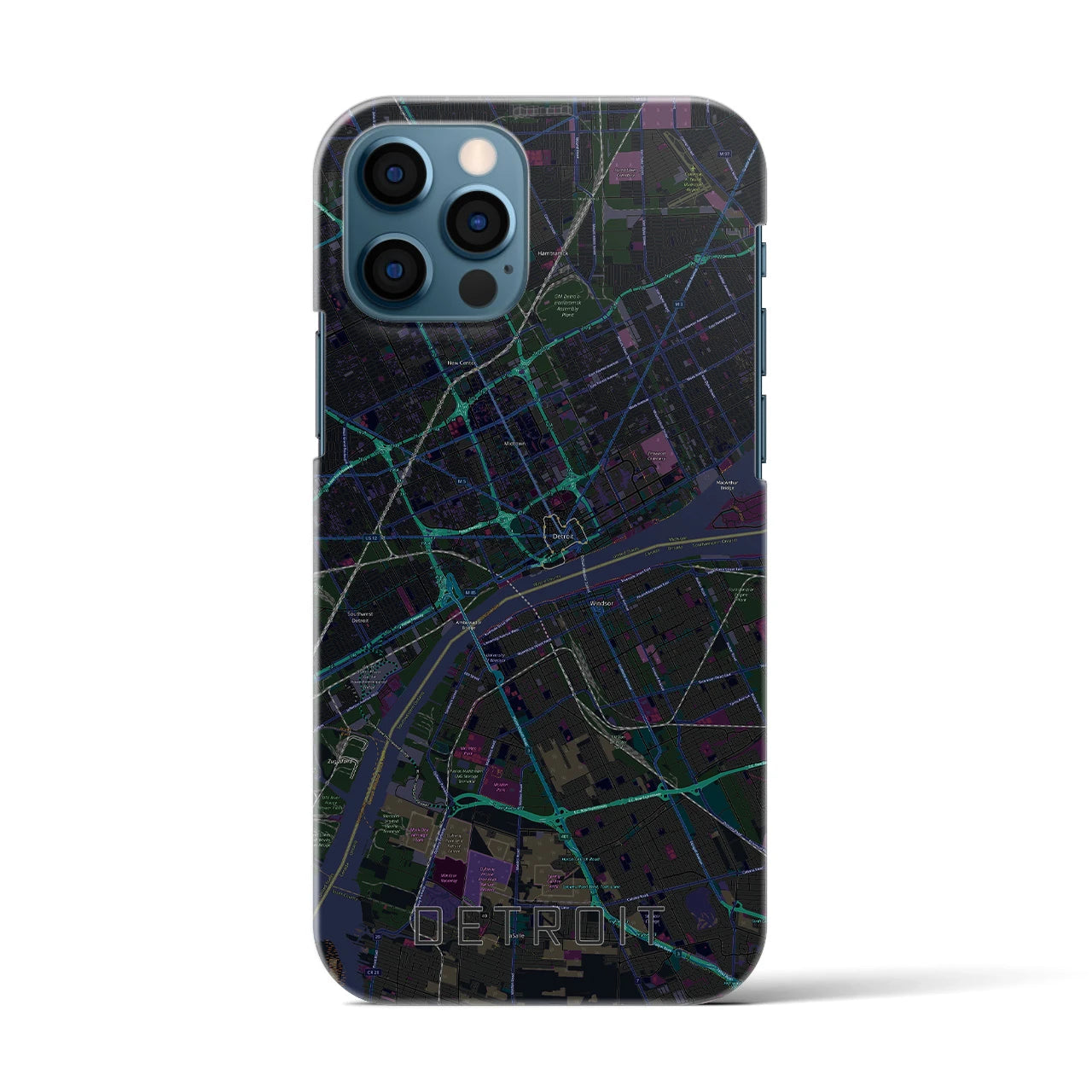 【デトロイト（アメリカ）】地図柄iPhoneケース（バックカバータイプ）