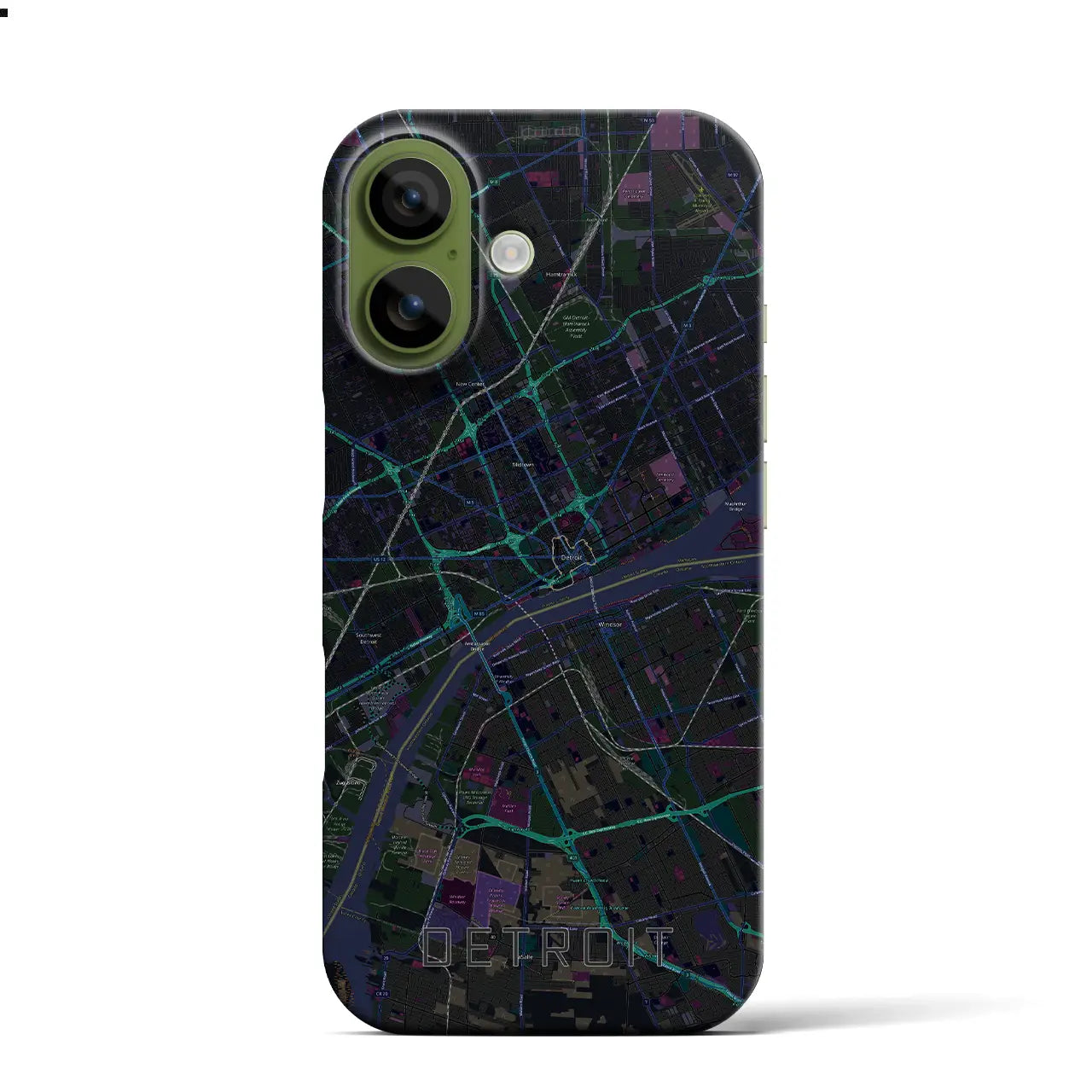 【デトロイト（アメリカ）】地図柄iPhoneケース（バックカバータイプ）