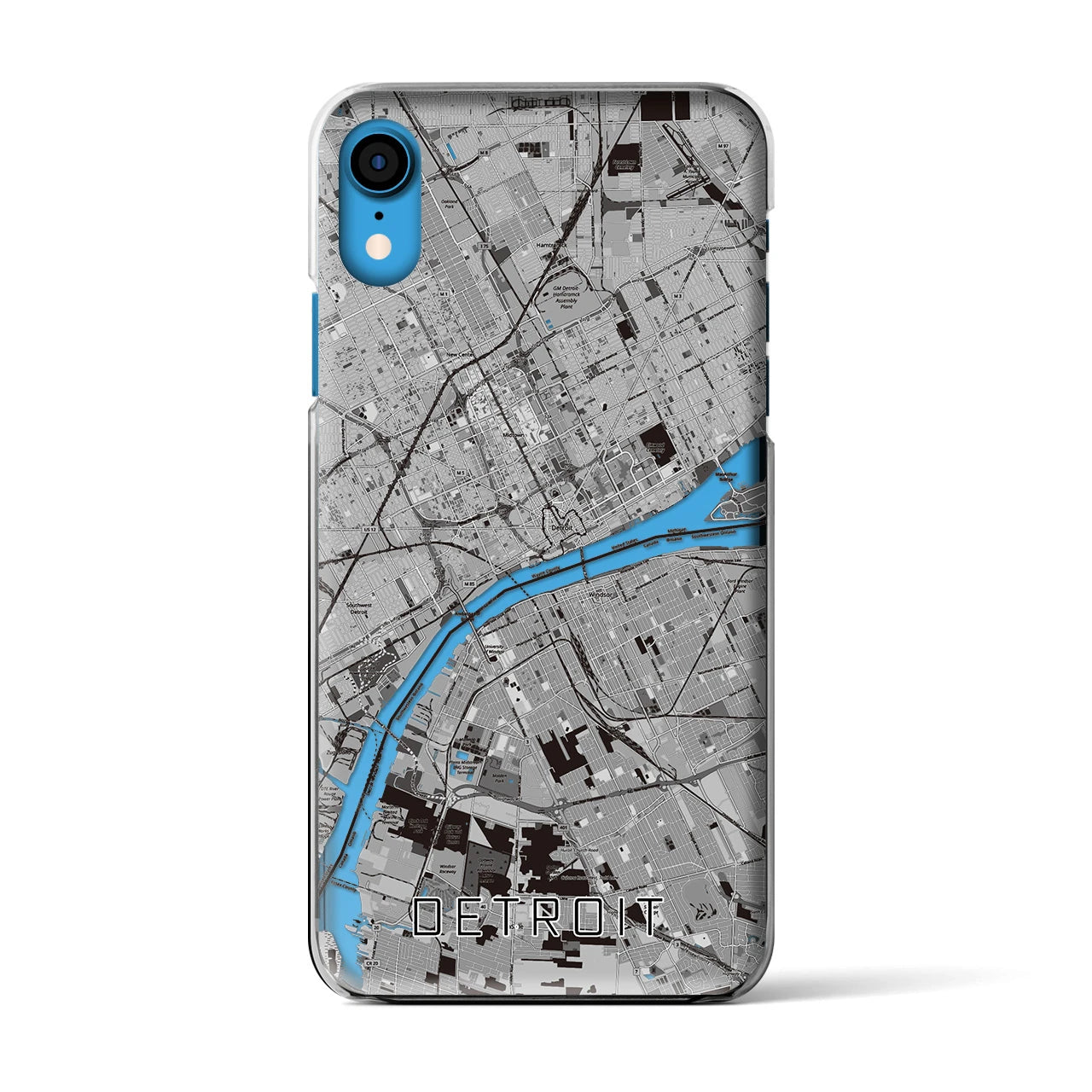 【デトロイト（アメリカ）】地図柄iPhoneケース（クリアタイプ）