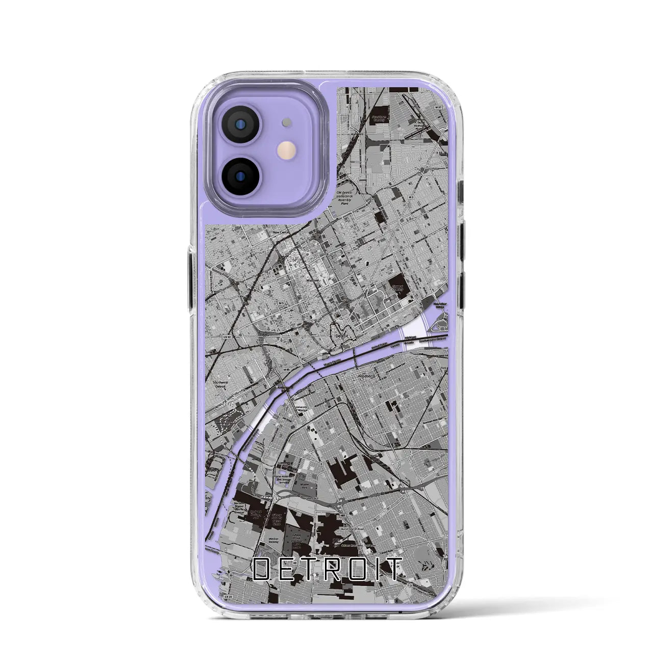 【デトロイト（アメリカ）】地図柄iPhoneケース（MagSafeタイプ）