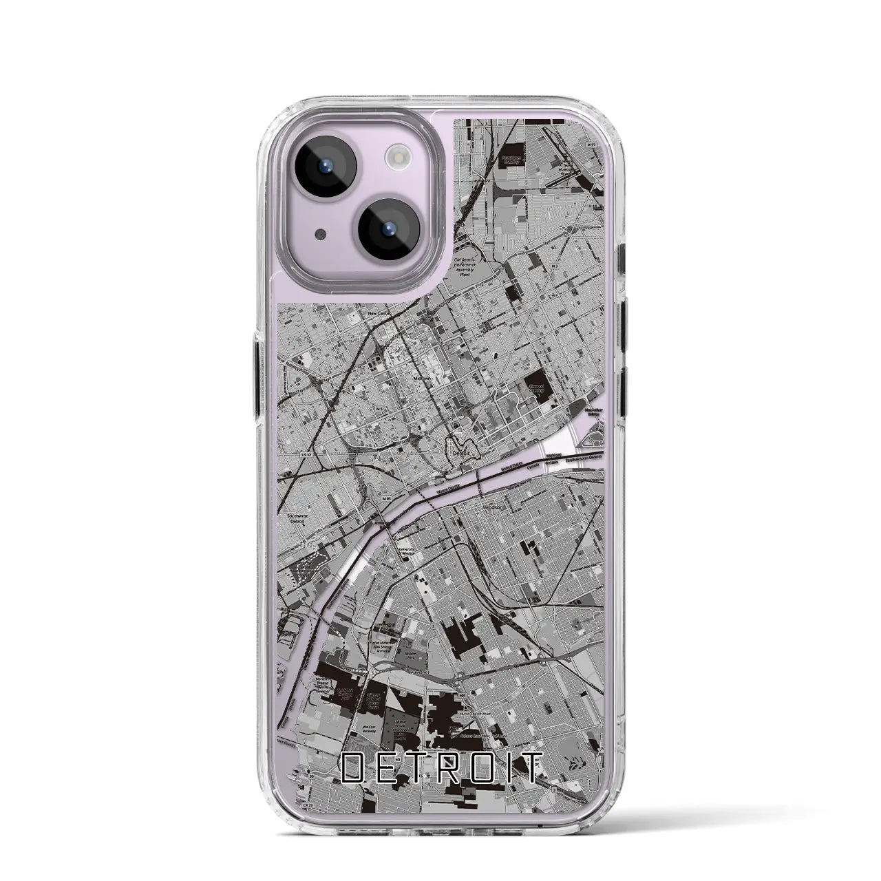 【デトロイト（アメリカ）】地図柄iPhoneケース（MagSafeタイプ）