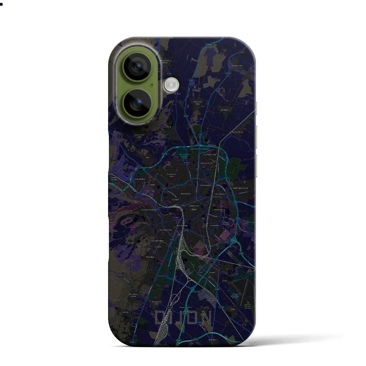 【ディジョン（フランス）】地図柄iPhoneケース（バックカバータイプ）