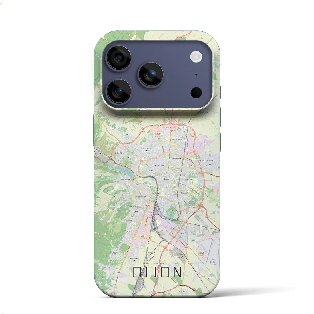 【ディジョン(フランス)】地図柄iPhoneケース(バックカバータイプ)ブラック・iPhone 17 Pro Max 用