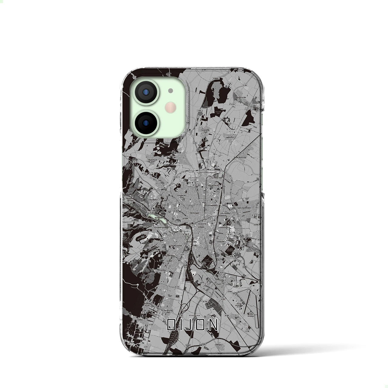 【ディジョン（フランス）】地図柄iPhoneケース（クリアタイプ）