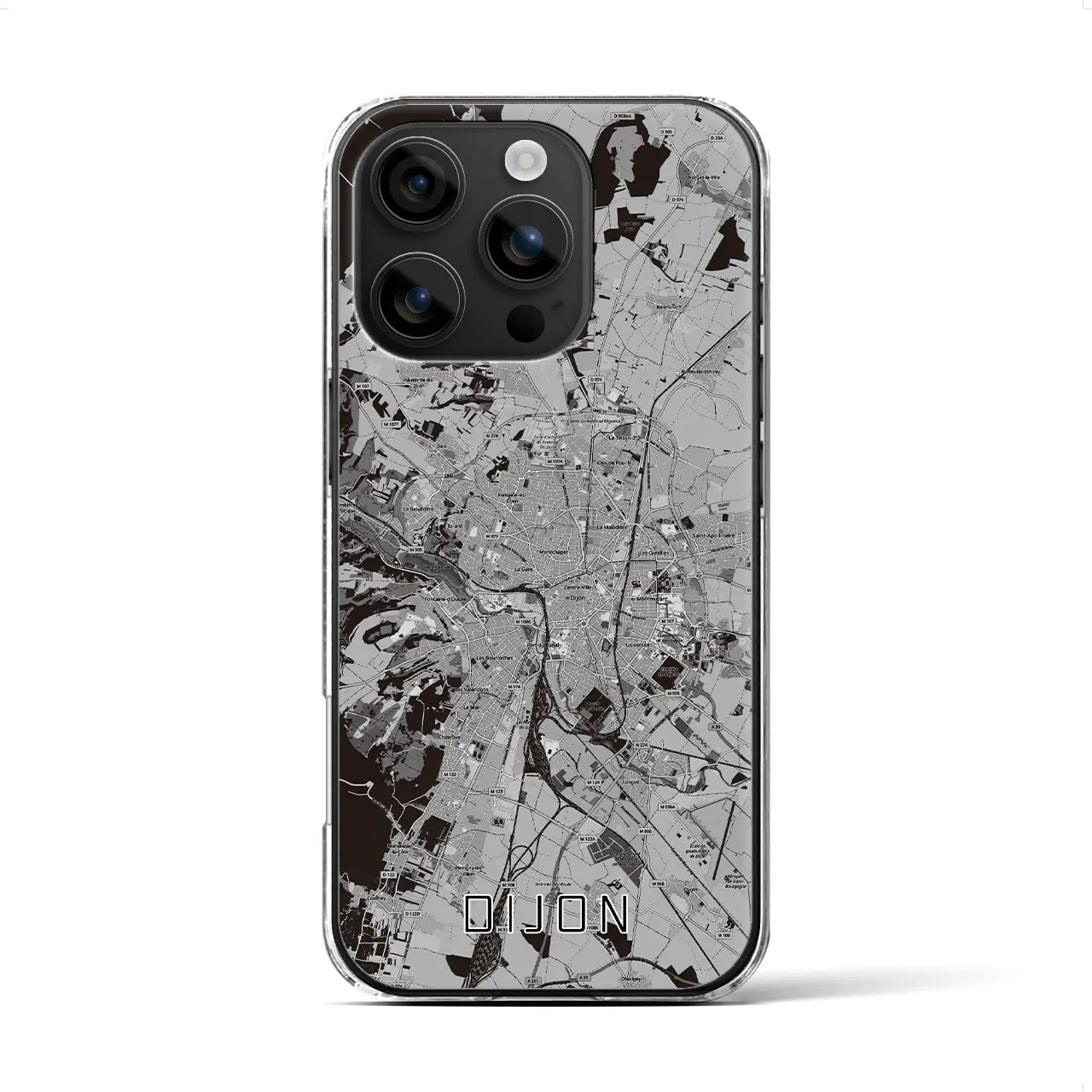 【ディジョン（フランス）】地図柄iPhoneケース（クリアタイプ）