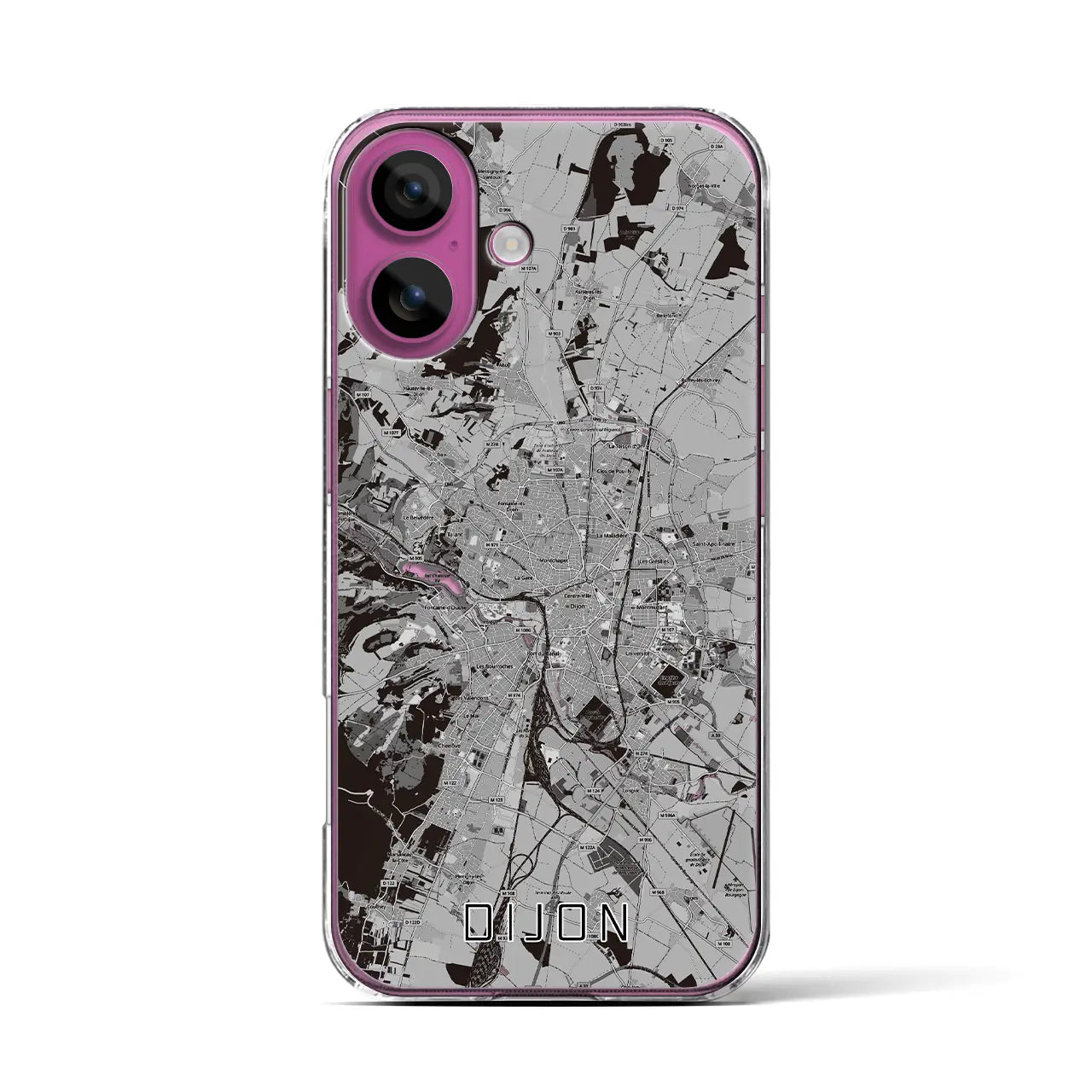【ディジョン（フランス）】地図柄iPhoneケース（クリアタイプ）