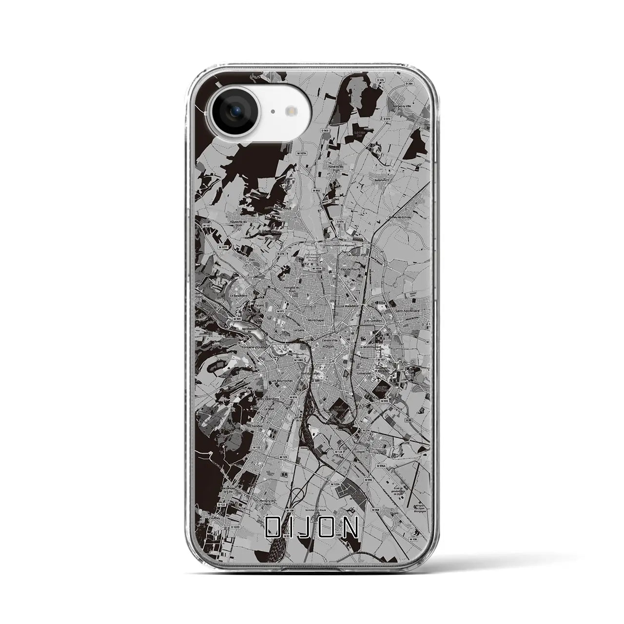 【ディジョン（フランス）】地図柄iPhoneケース（クリアタイプ）