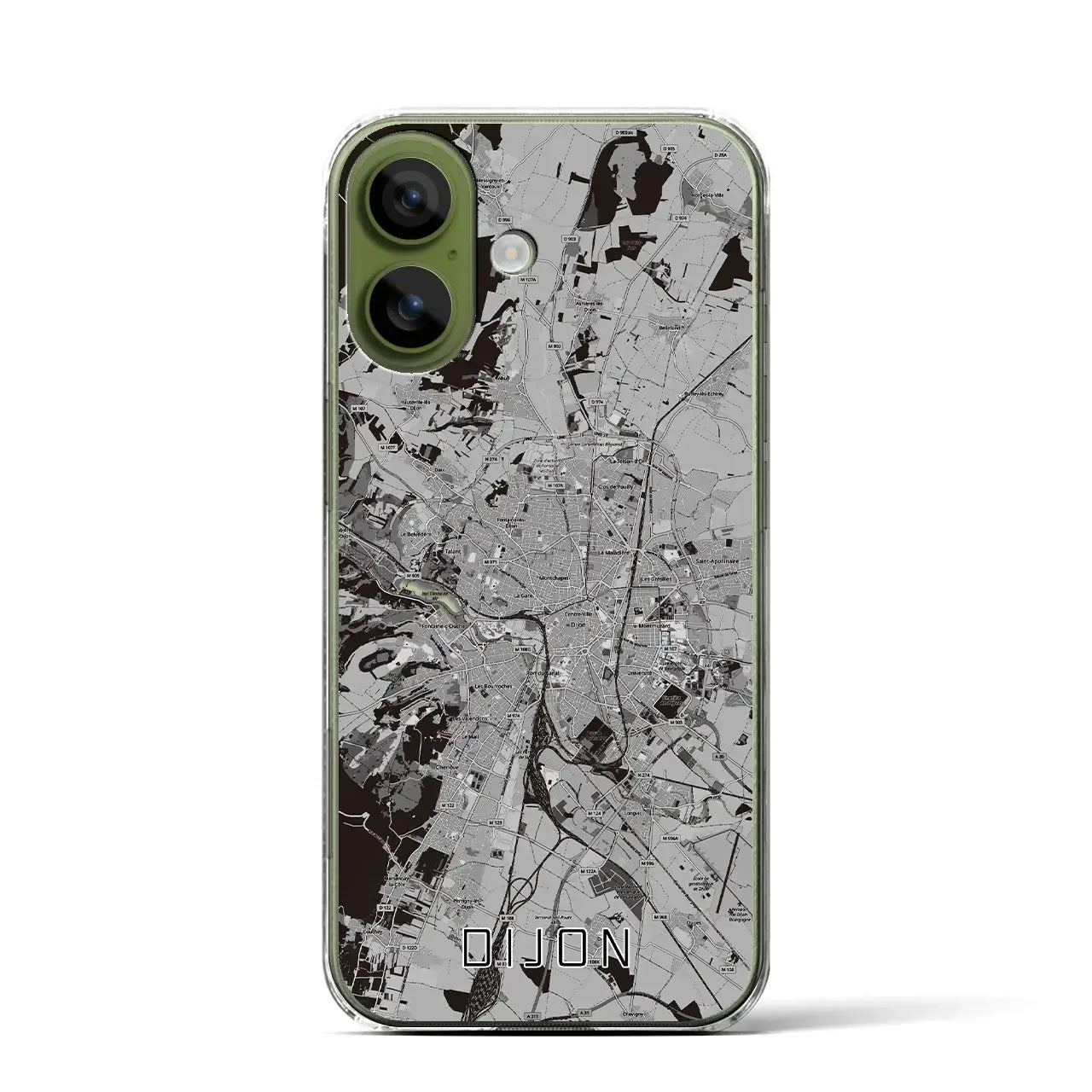 【ディジョン（フランス）】地図柄iPhoneケース（クリアタイプ）