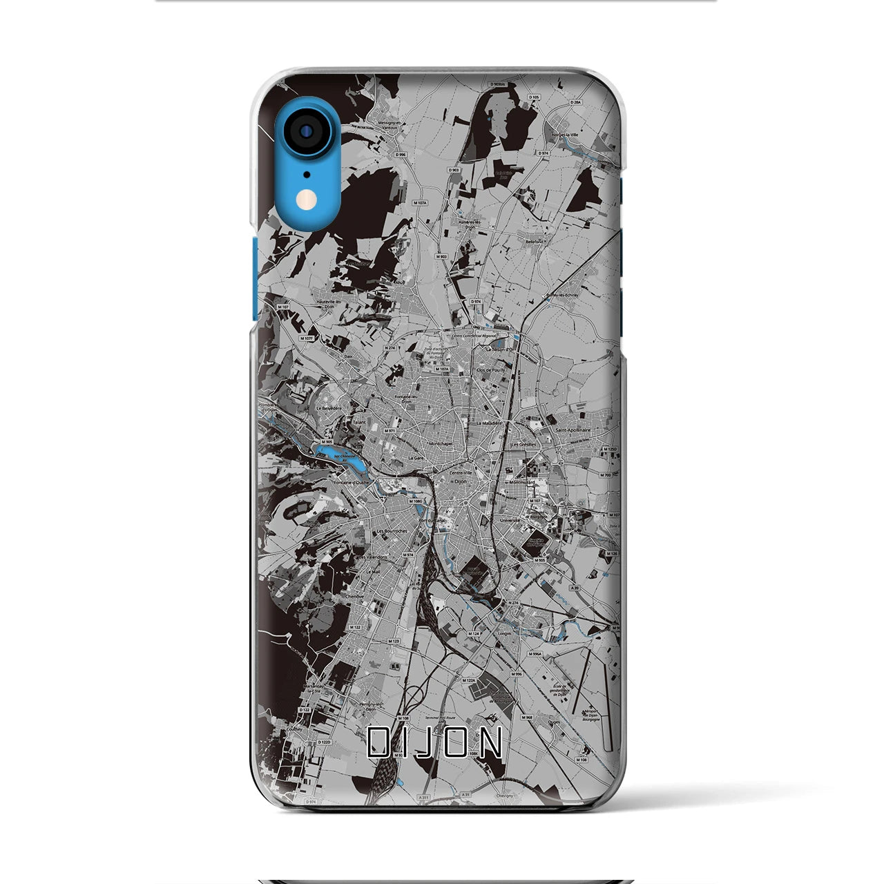 【ディジョン（フランス）】地図柄iPhoneケース（クリアタイプ）