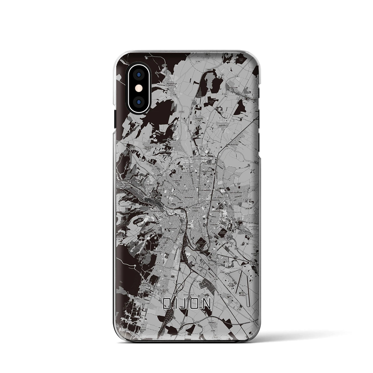 【ディジョン（フランス）】地図柄iPhoneケース（クリアタイプ）