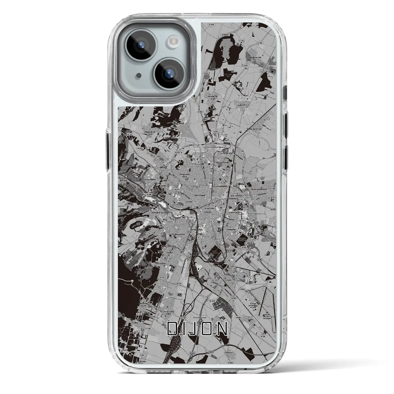 【ディジョン（フランス）】地図柄iPhoneケース（MagSafeタイプ）