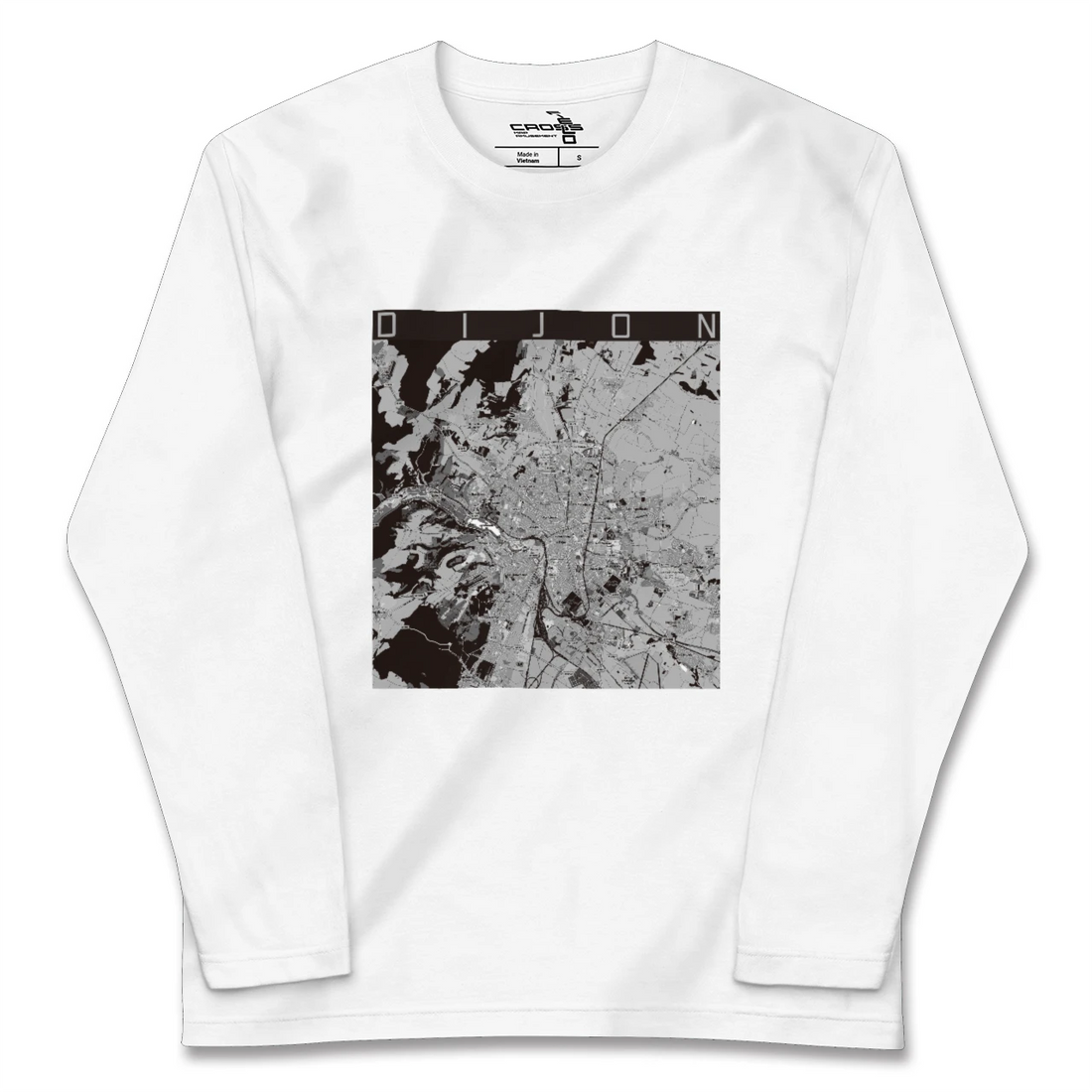 【ディジョン（フランス）】地図柄ロングスリーブTシャツ