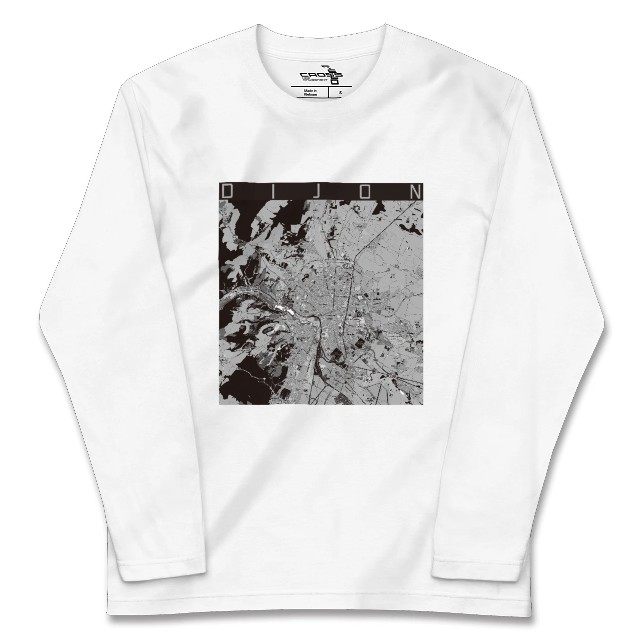 【ディジョン（フランス）】地図柄ロングスリーブTシャツ