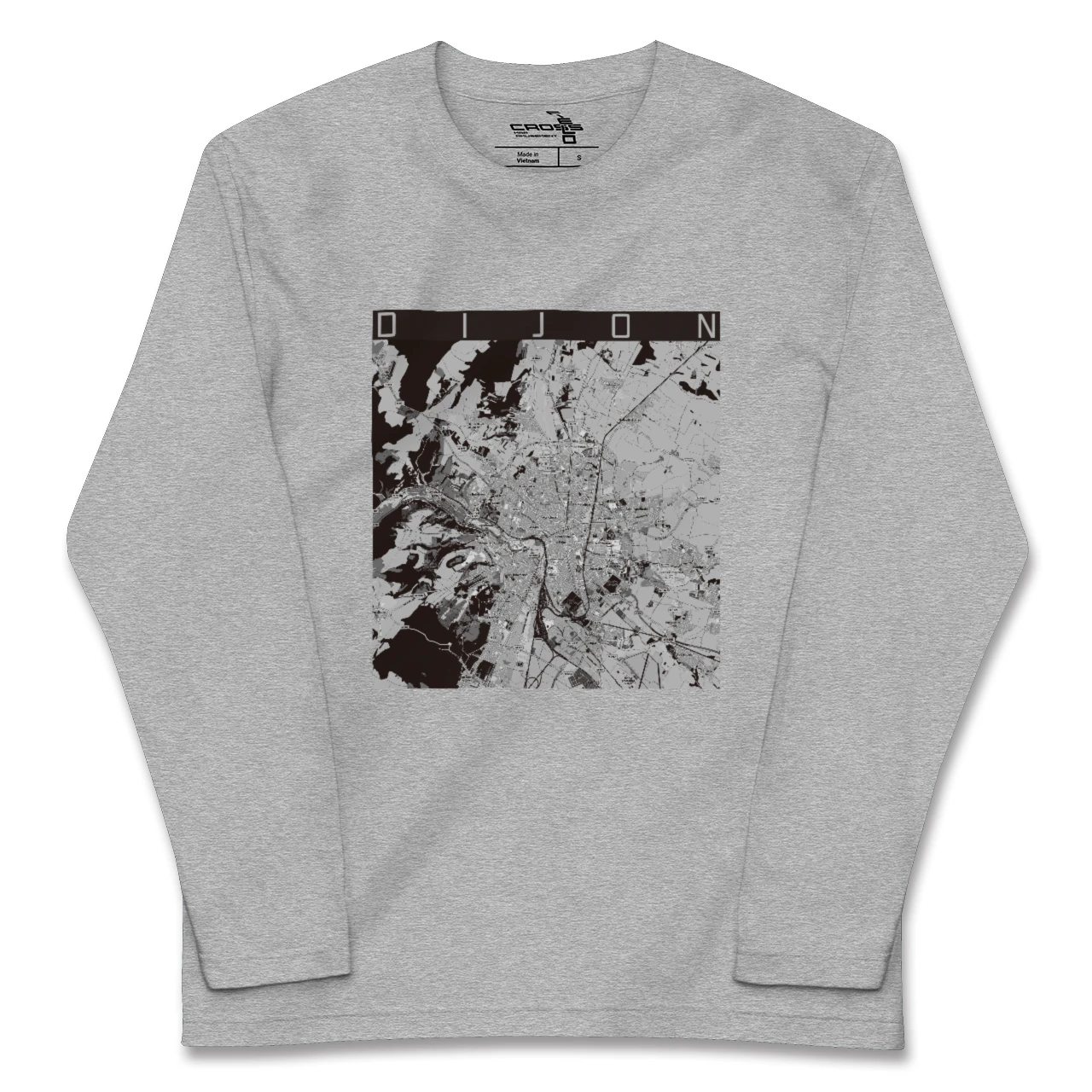 【ディジョン（フランス）】地図柄ロングスリーブTシャツ