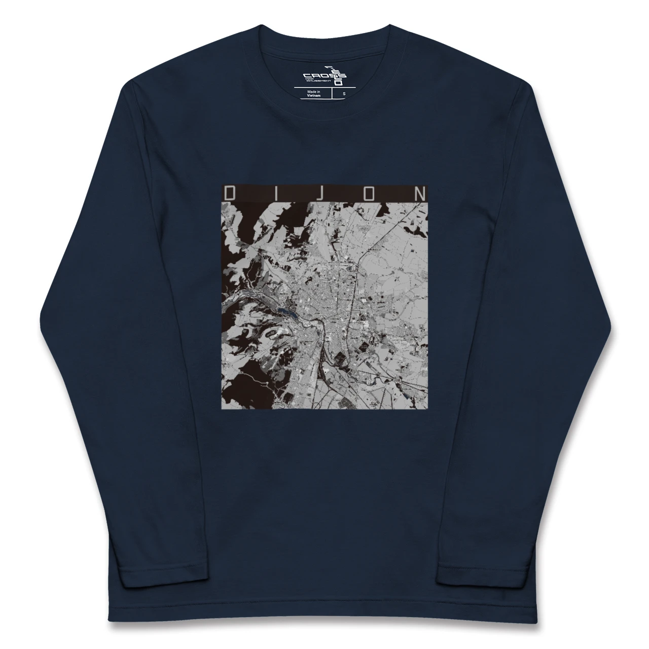 【ディジョン（フランス）】地図柄ロングスリーブTシャツ