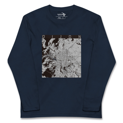 【ディジョン（フランス）】地図柄ロングスリーブTシャツ