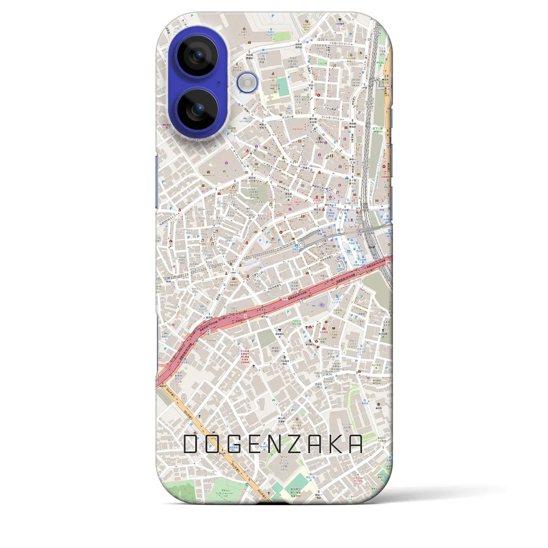【道玄坂(東京都)】地図柄iPhoneケース(バックカバータイプ)ブラック・iPhone 16 Pro Max 用