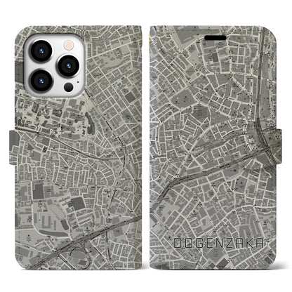 【道玄坂（東京都）】地図柄iPhoneケース（手帳タイプ）モノトーン・iPhone 13 Pro 用