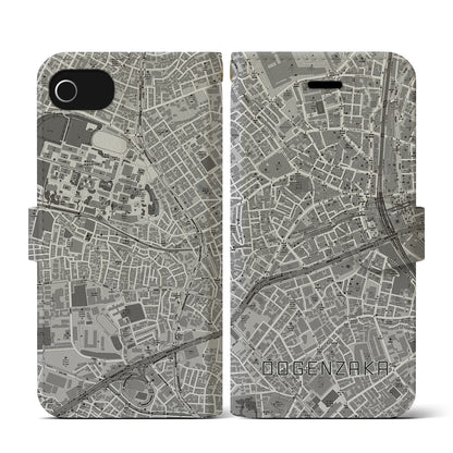 【道玄坂（東京都）】地図柄iPhoneケース（手帳タイプ）モノトーン・iPhone SE（第3 / 第2世代） / 8 / 7 / 6s / 6 用