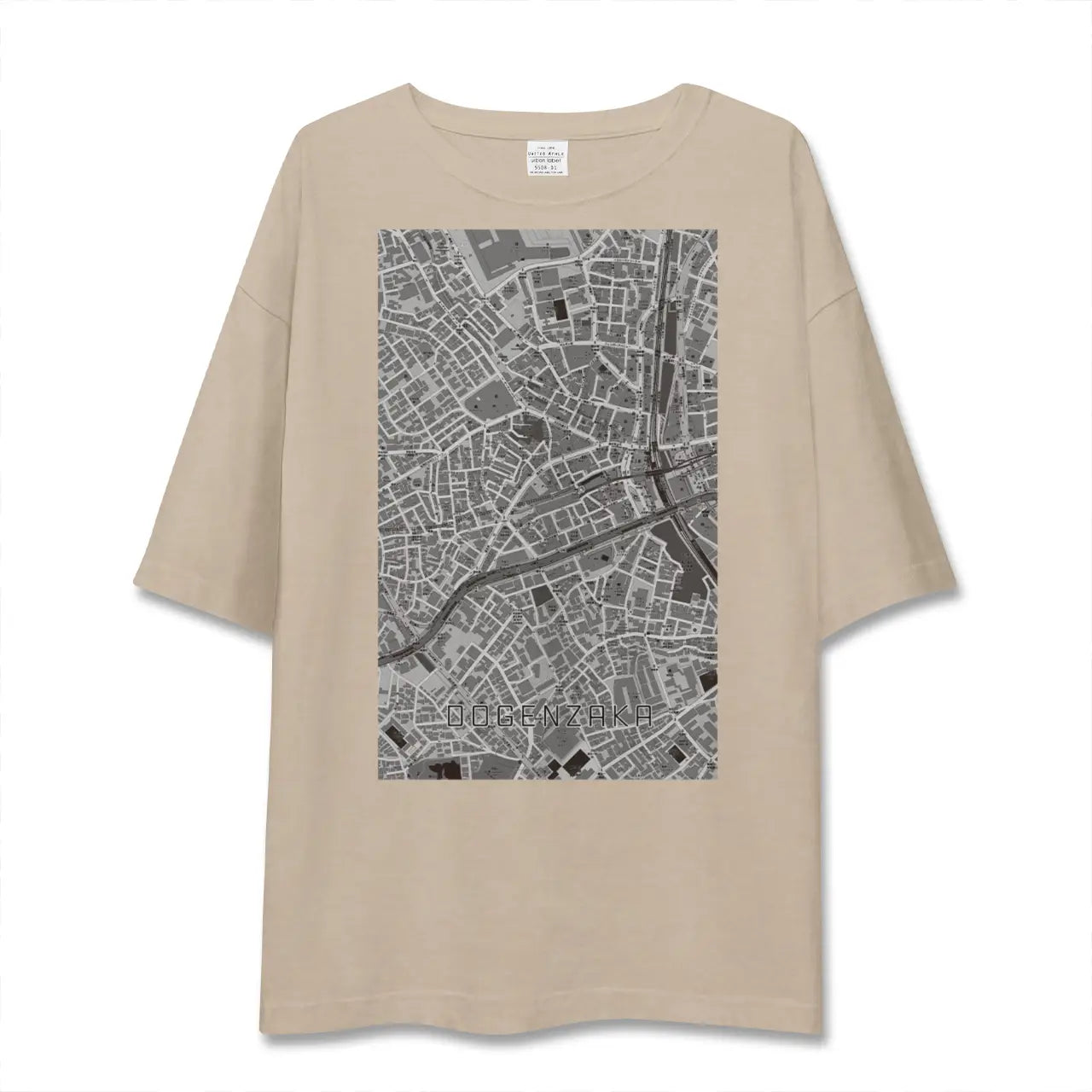 【道玄坂（東京都）】地図柄ビッグシルエットTシャツ