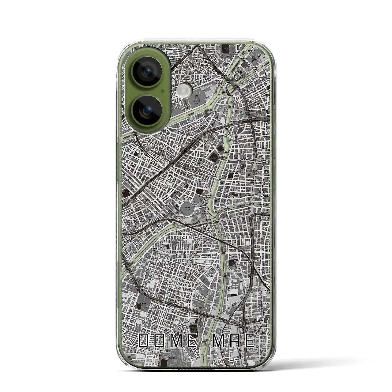【ドーム前（大阪府）】地図柄iPhoneケース（クリアタイプ）