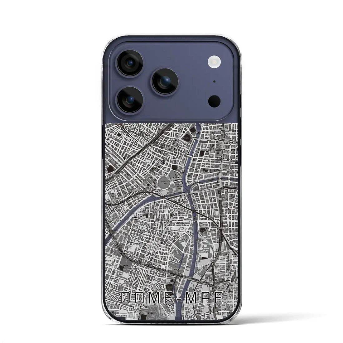 【ドーム前（大阪府）】地図柄iPhoneケース（クリアタイプ）