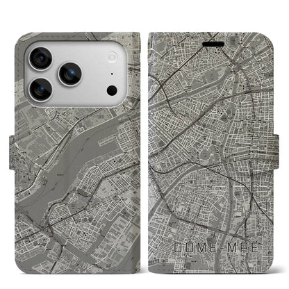 【ドーム前（大阪府）】地図柄iPhoneケース（手帳タイプ）