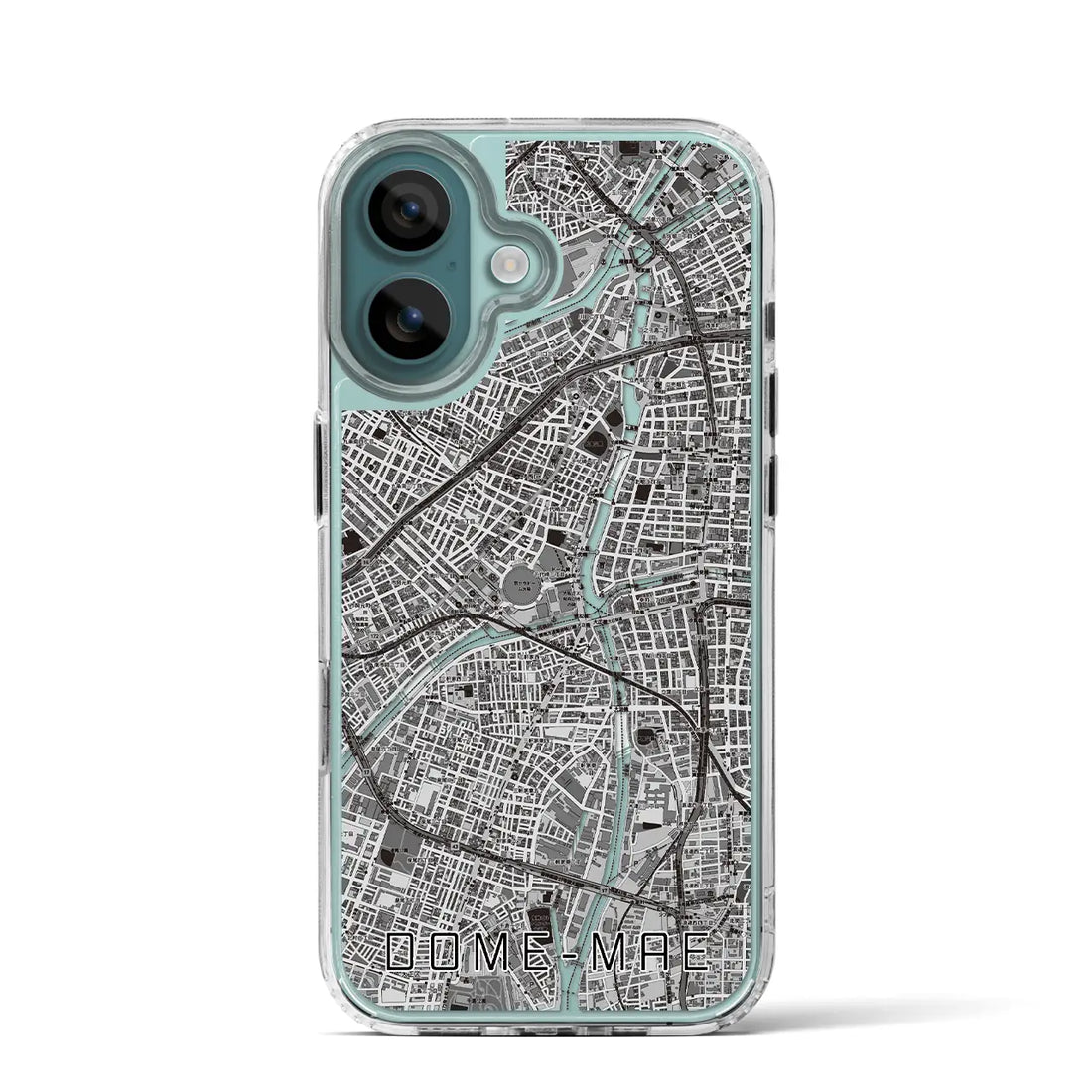 【ドーム前（大阪府）】地図柄iPhoneケース（MagSafeタイプ）モノトーン・iPhone 16 Pro 用