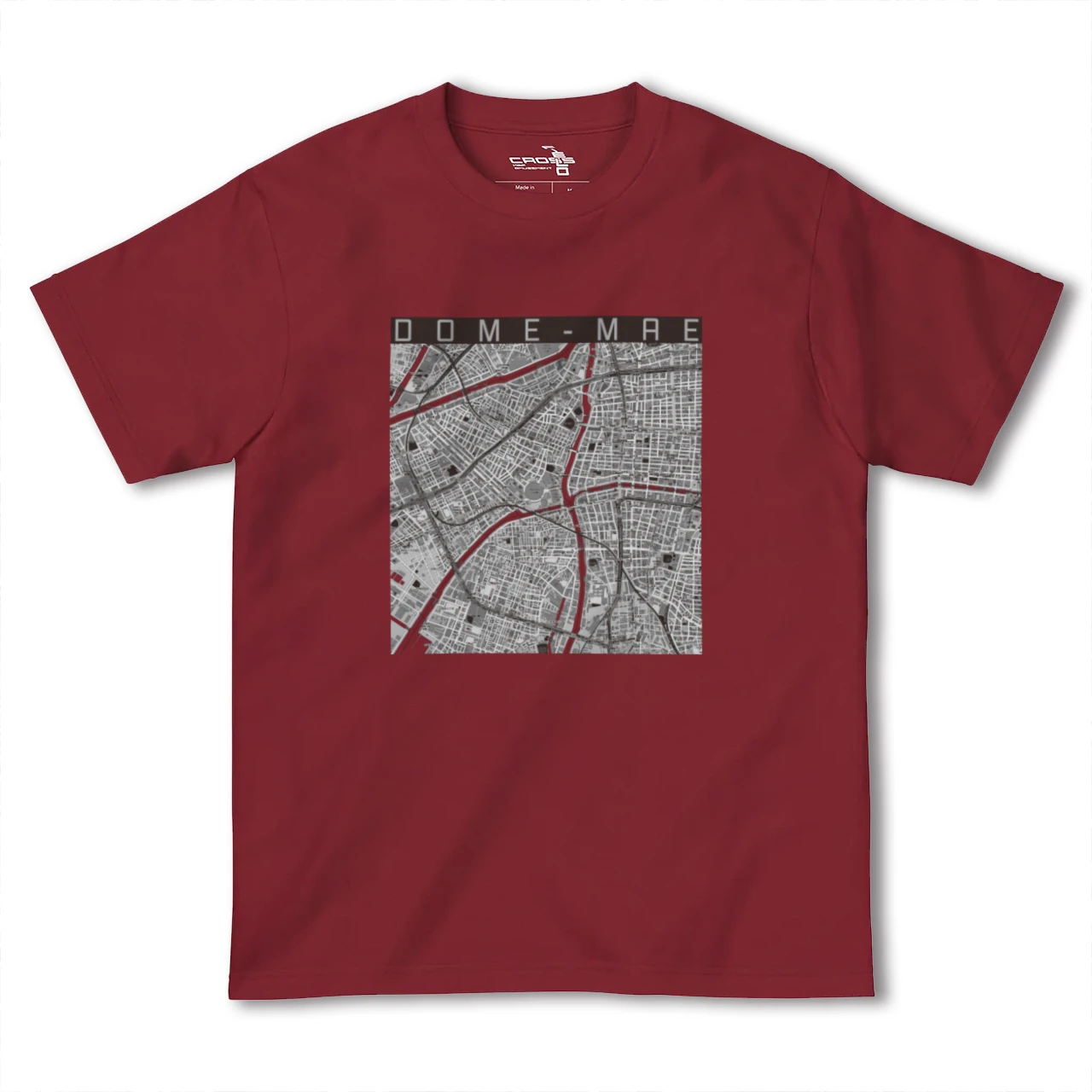 【ドーム前（大阪府）】地図柄ヘビーウェイトTシャツ