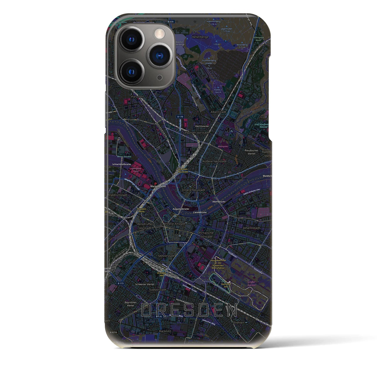 【ドレスデン（ドイツ）】地図柄iPhoneケース（バックカバータイプ）