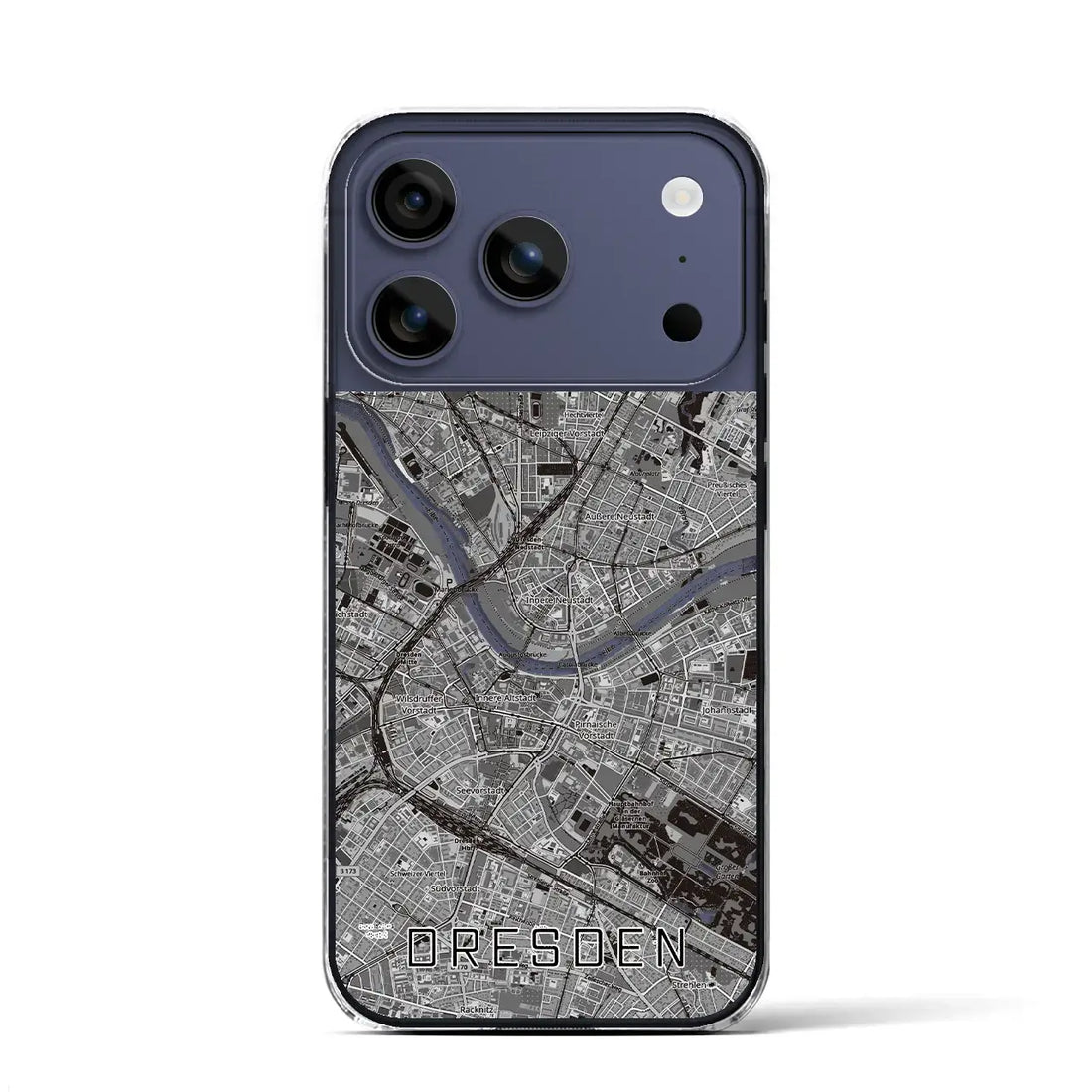【ドレスデン（ドイツ）】地図柄iPhoneケース（クリアタイプ）