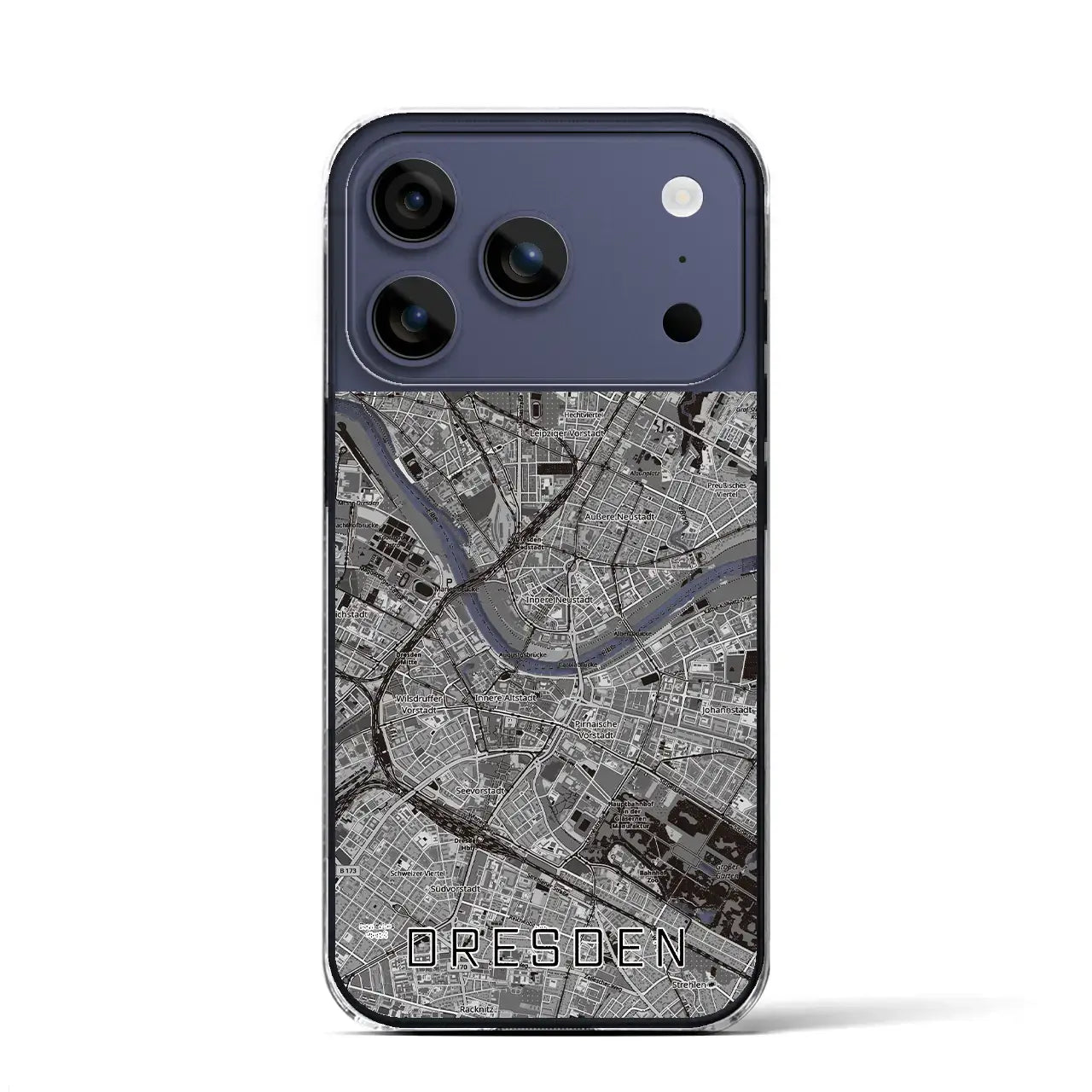 【ドレスデン（ドイツ）】地図柄iPhoneケース（クリアタイプ）