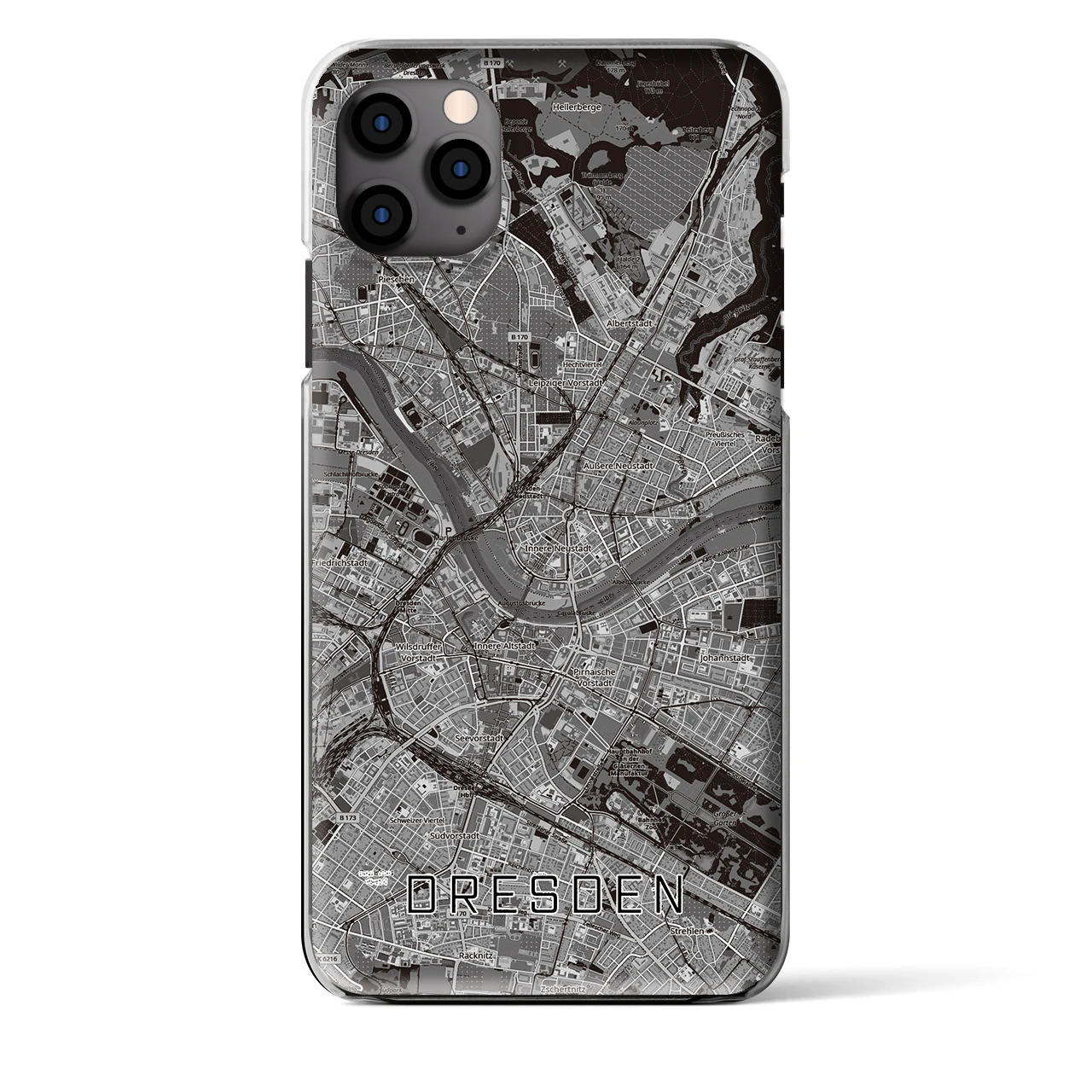 【ドレスデン（ドイツ）】地図柄iPhoneケース（クリアタイプ）