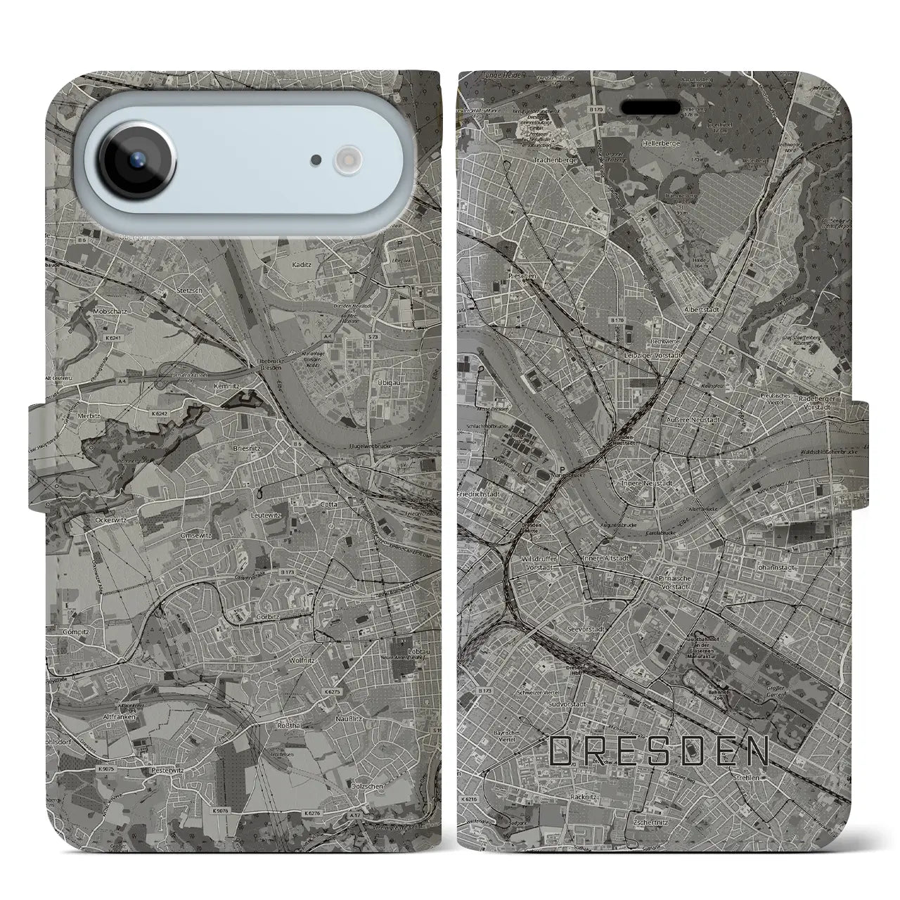 【ドレスデン（ドイツ）】地図柄iPhoneケース（手帳タイプ）