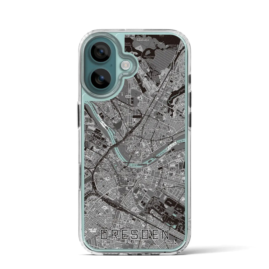 【ドレスデン（ドイツ）】地図柄iPhoneケース（MagSafeタイプ）モノトーン・iPhone 16 Pro 用