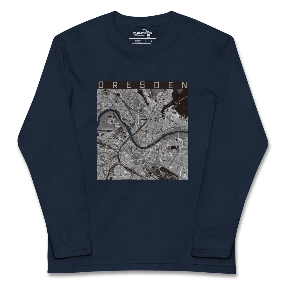 【ドレスデン（ドイツ）】地図柄ロングスリーブTシャツ