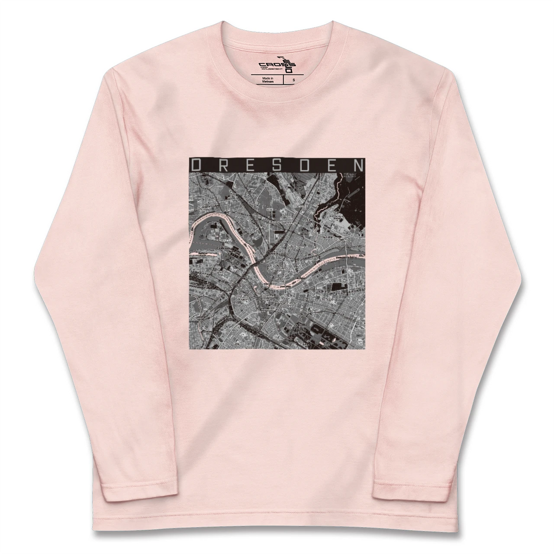 【ドレスデン（ドイツ）】地図柄ロングスリーブTシャツ