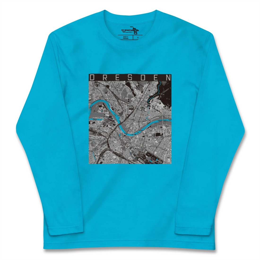 【ドレスデン(ドイツ)】地図柄ロングスリーブTシャツ