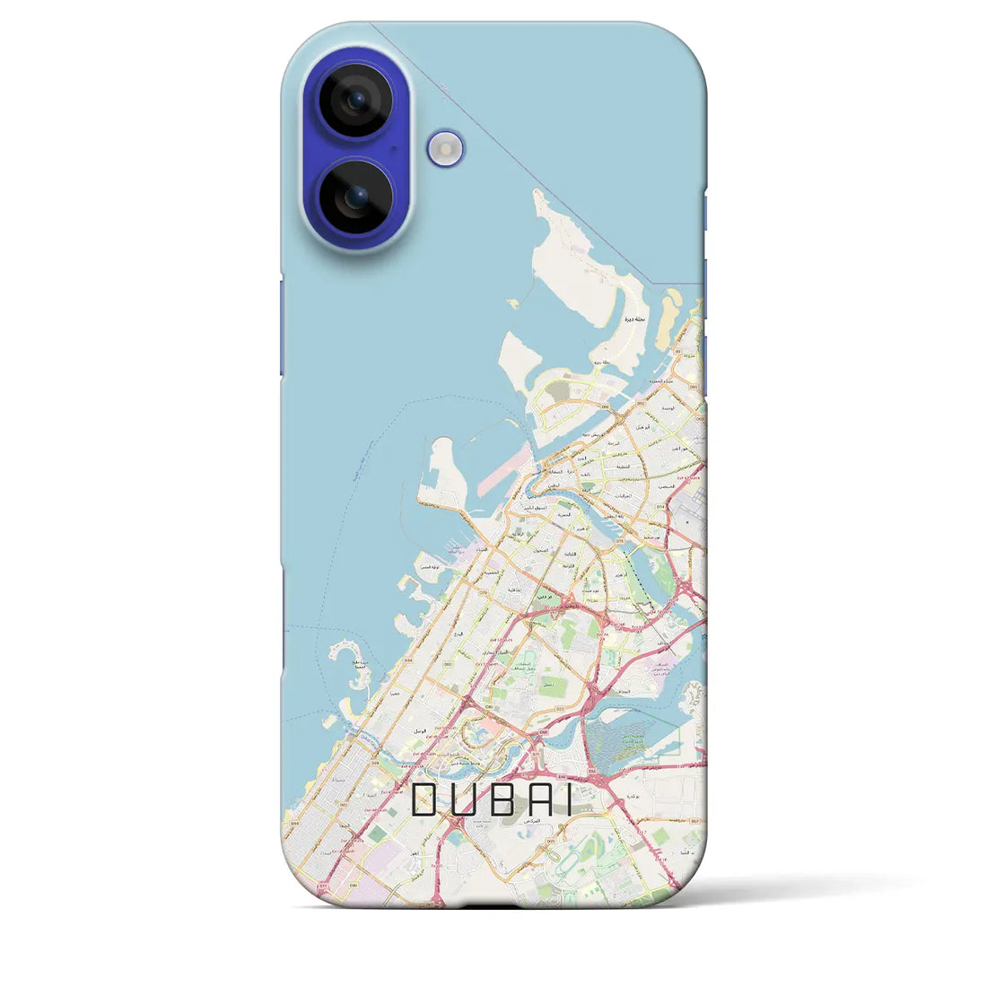 【ドバイ(アラブ首長国連邦)】地図柄iPhoneケース(バックカバータイプ)ブラック・iPhone 16 Pro Max 用