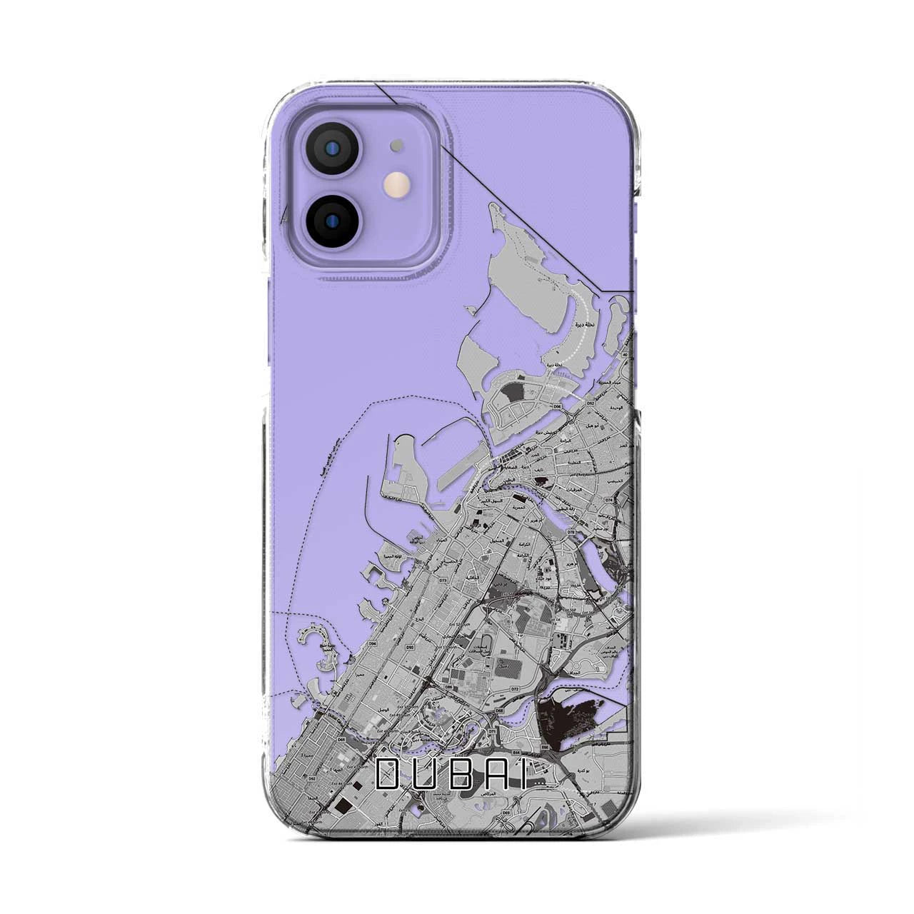 【ドバイ（アラブ首長国連邦）】地図柄iPhoneケース（クリアタイプ）