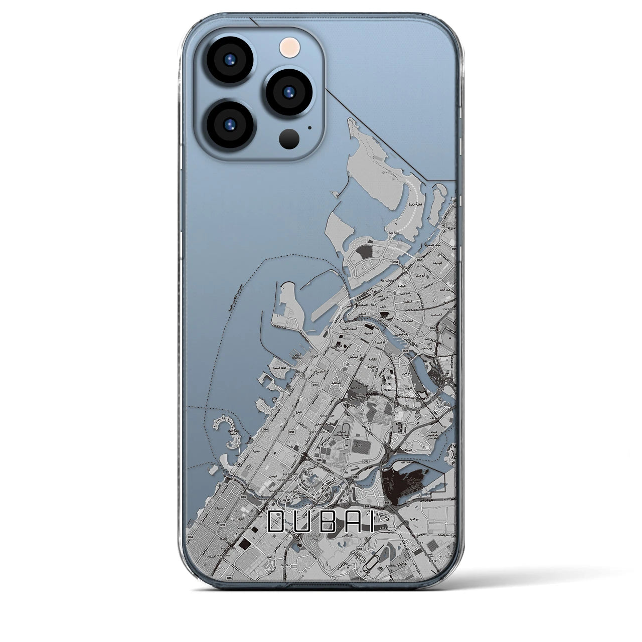 【ドバイ（アラブ首長国連邦）】地図柄iPhoneケース（クリアタイプ）