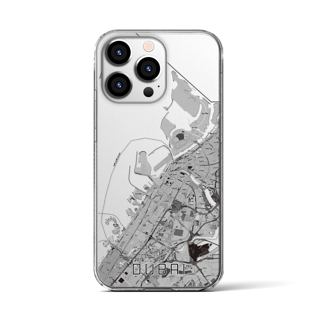 【ドバイ（アラブ首長国連邦）】地図柄iPhoneケース（クリアタイプ）
