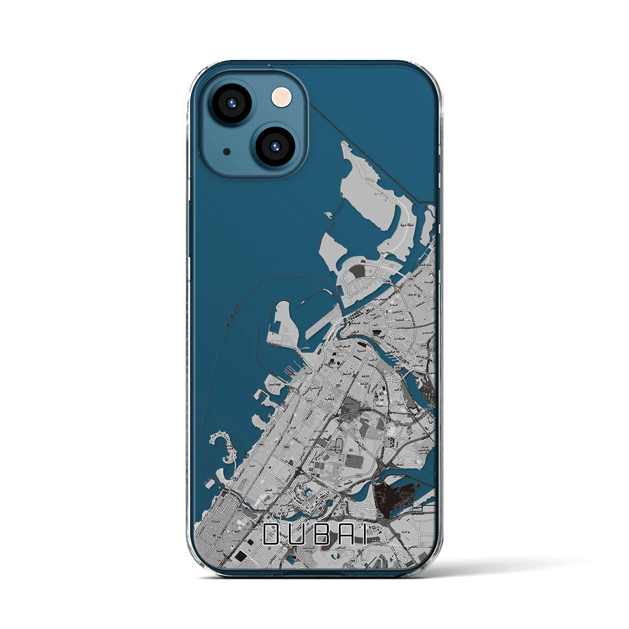 【ドバイ（アラブ首長国連邦）】地図柄iPhoneケース（クリアタイプ）