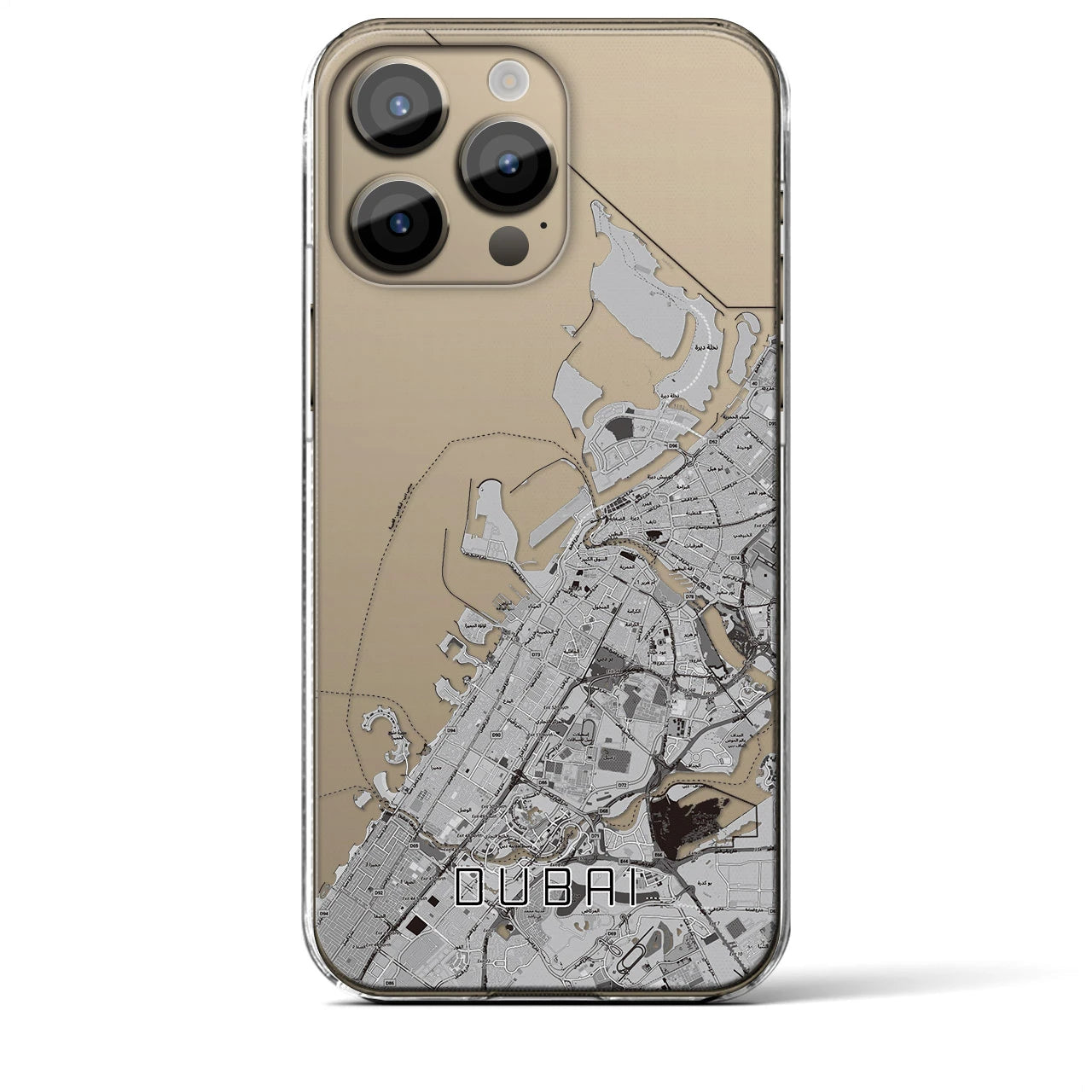 【ドバイ（アラブ首長国連邦）】地図柄iPhoneケース（クリアタイプ）