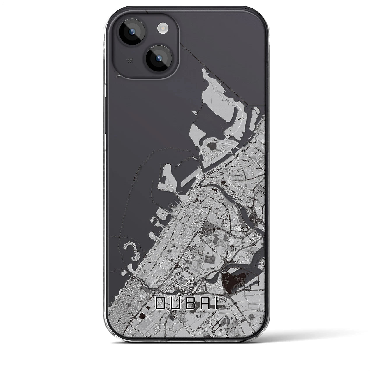 【ドバイ（アラブ首長国連邦）】地図柄iPhoneケース（クリアタイプ）