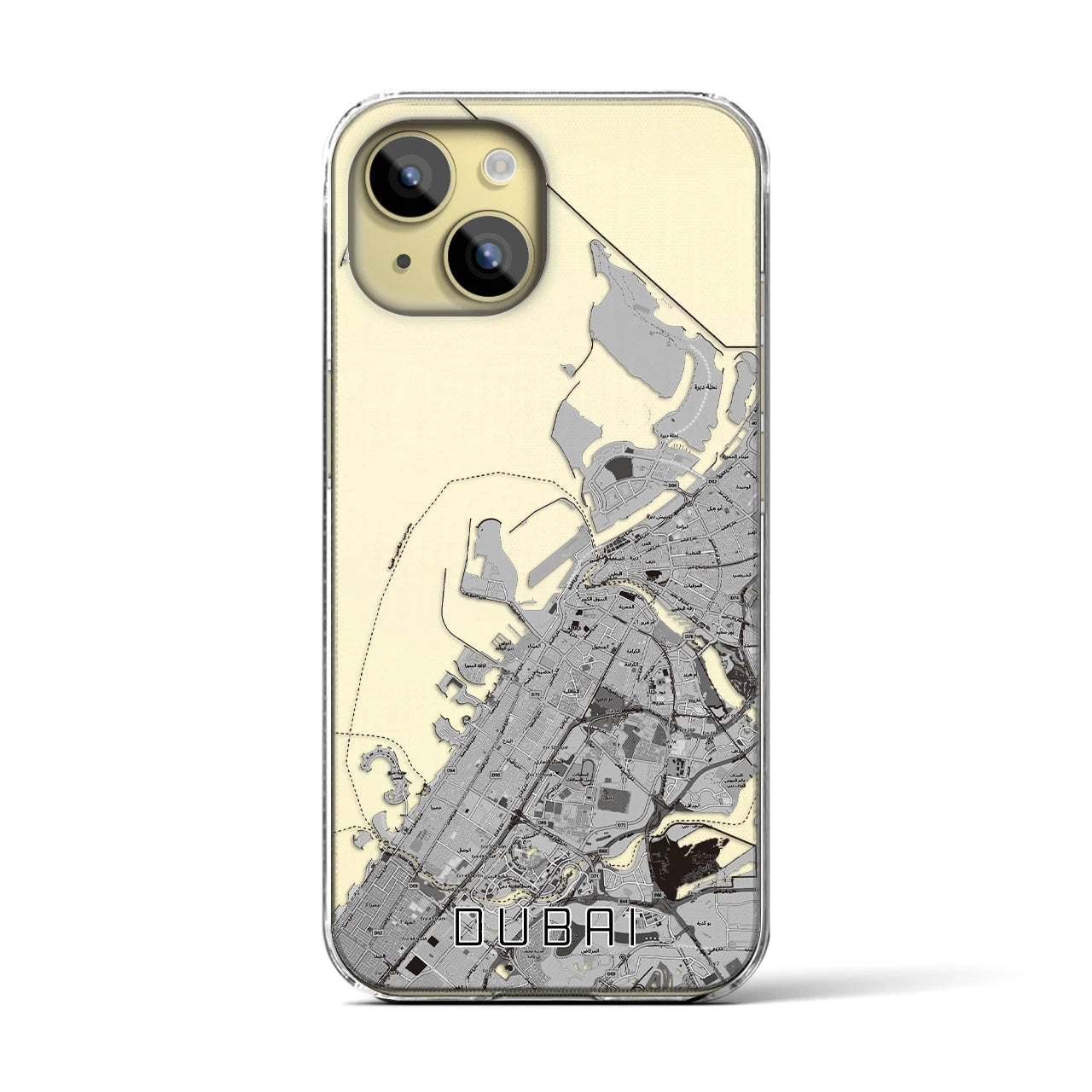 【ドバイ（アラブ首長国連邦）】地図柄iPhoneケース（クリアタイプ）