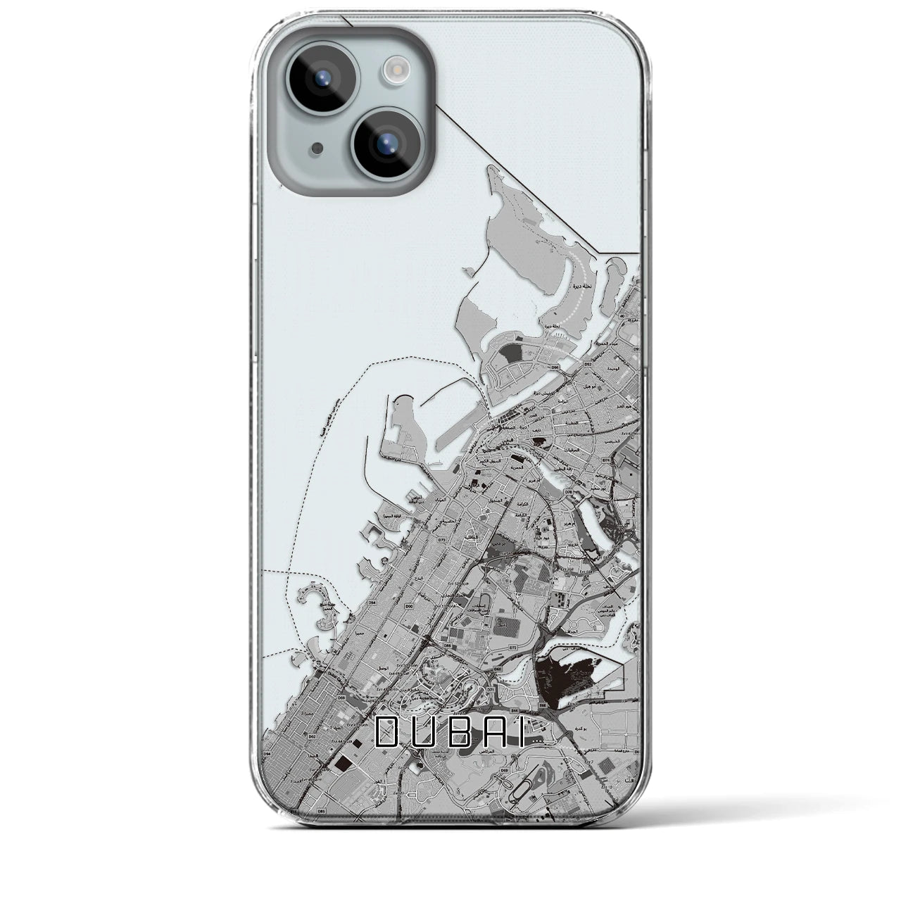 【ドバイ（アラブ首長国連邦）】地図柄iPhoneケース（クリアタイプ）